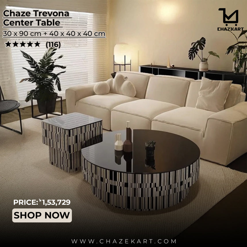 Chaze Trevona Center Table 30x90+40x40x40 cm Set of 2