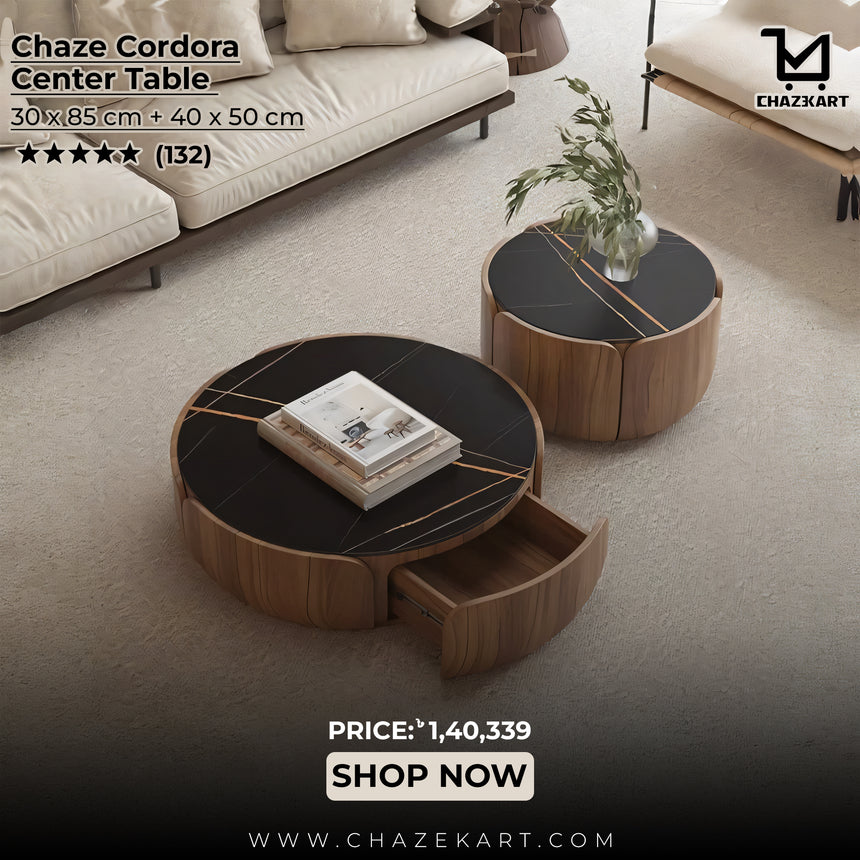 Chaze Cordora Center Table 30x85+40x50 cm Set of 2