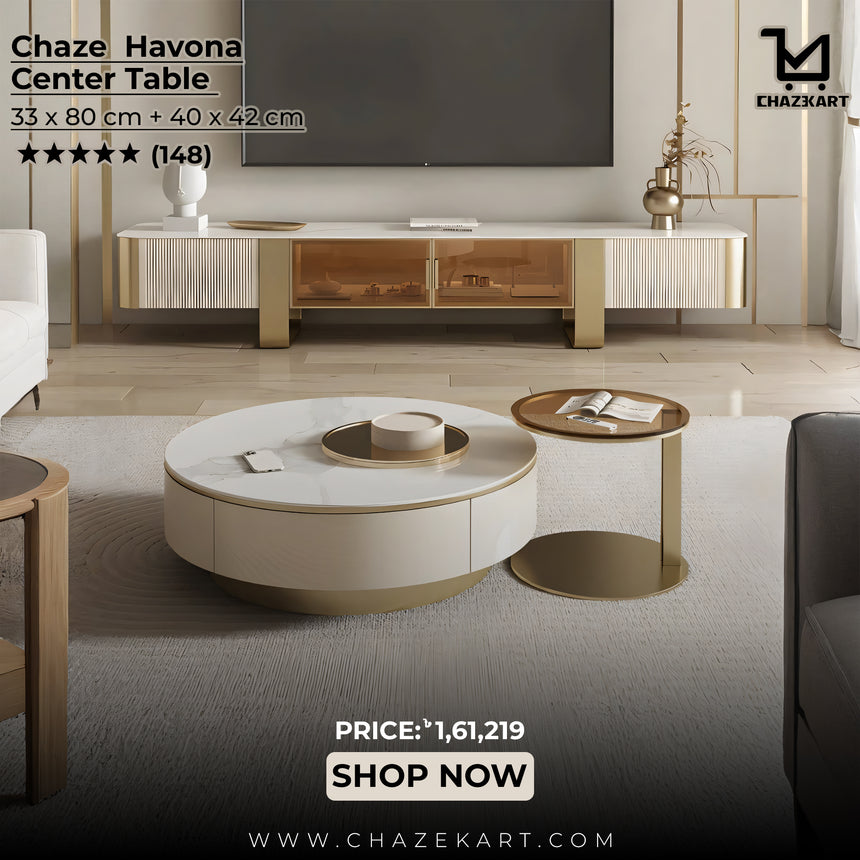 Chaze Havona Center Table 33x80+40x42 cm Set of 2