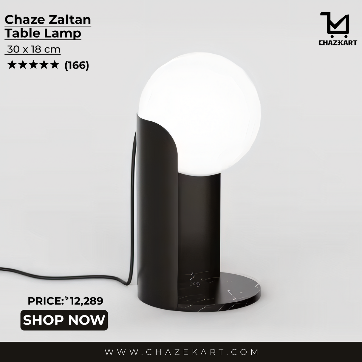 Chaze Zaltan, Table Lamp 30x18 cm