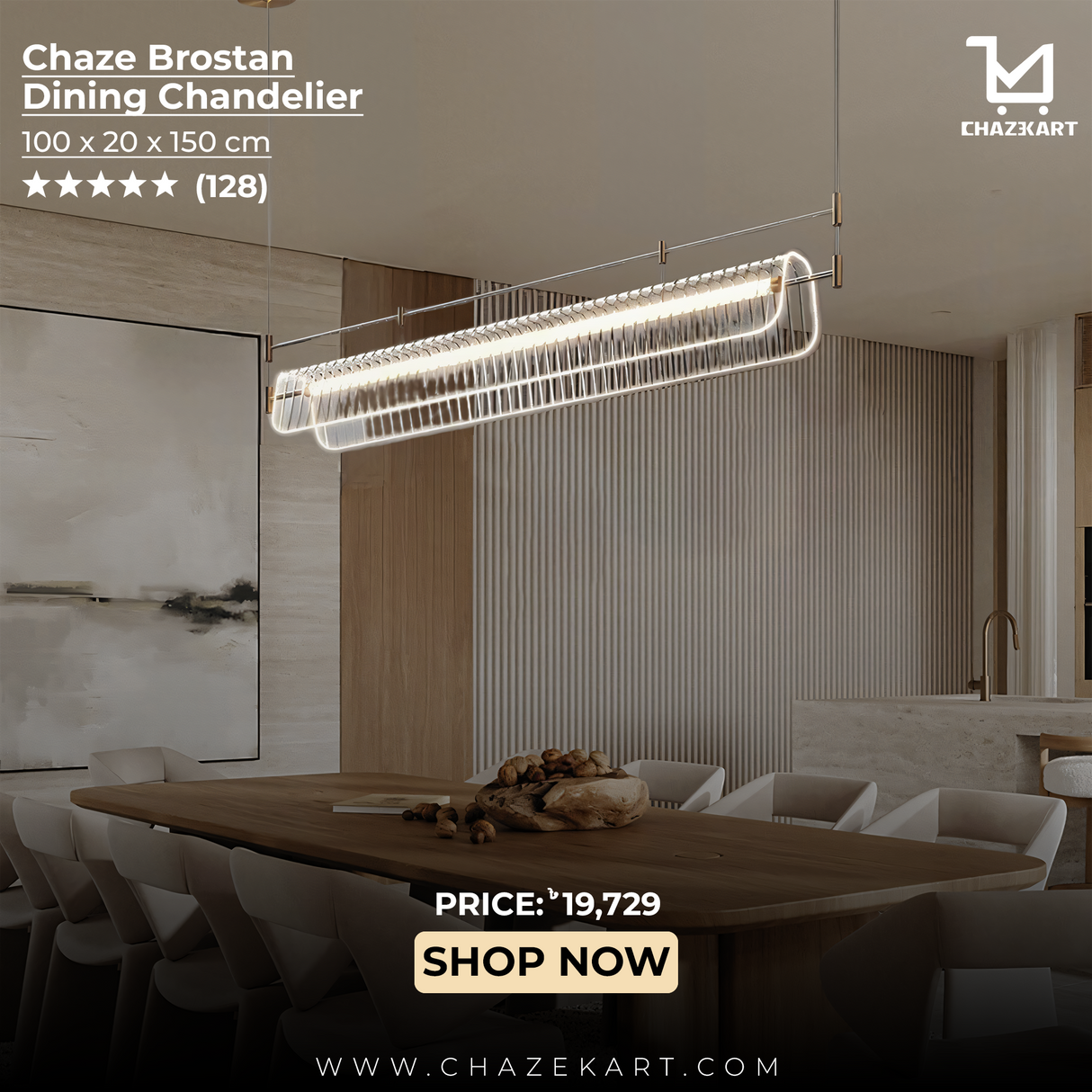 Chaze Brostan, Dining Chandelier 100x20x150 cm