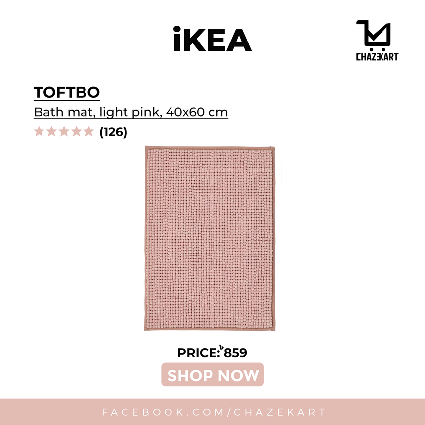 IKEA TOFTBO Bath mat, light pink, 40x60 cm