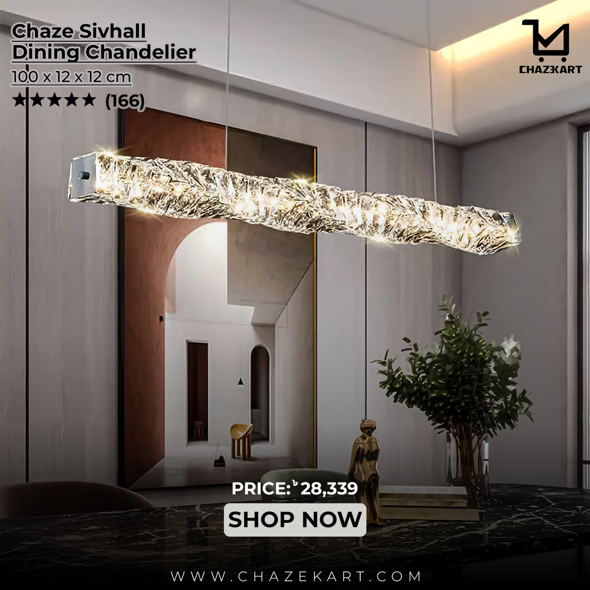 Chaze Sivhall, Dining Chandelier 100x12x12 cm