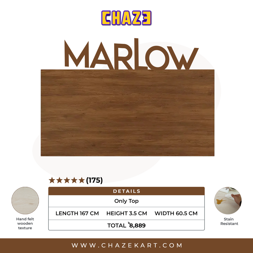 CHAZE Marlow Table Top, Red Wood