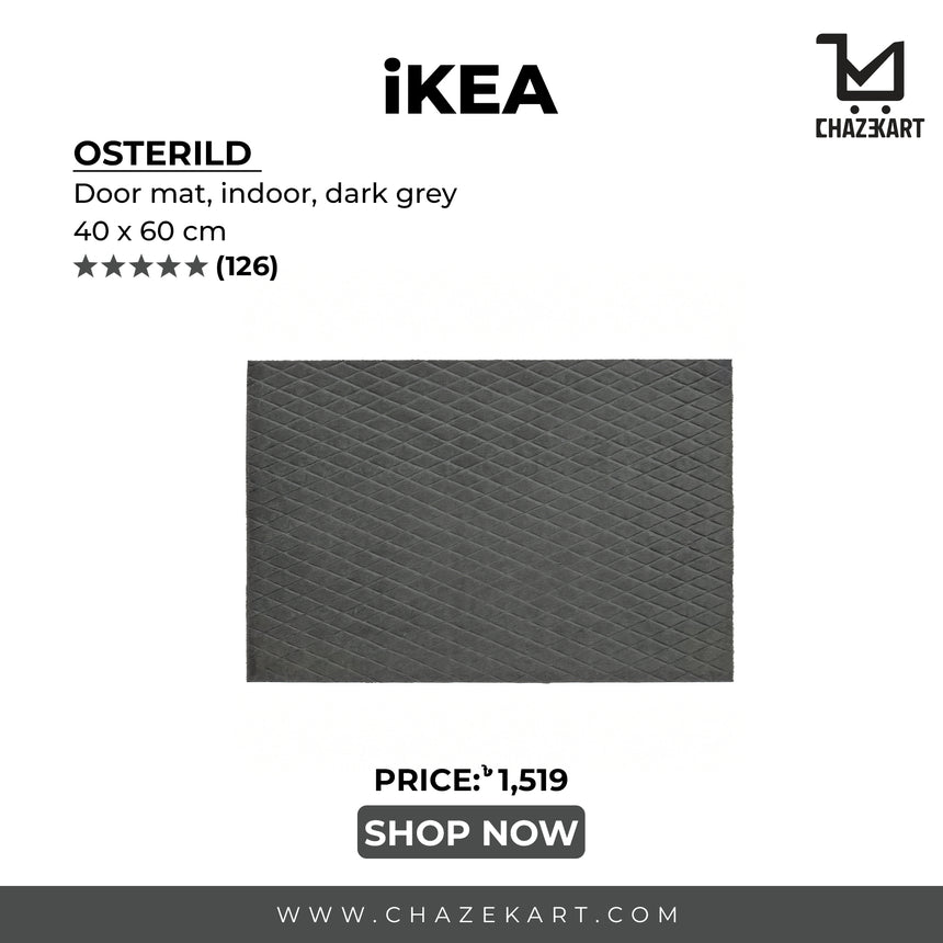 IKEA OSTERILD Door mat, indoor, dark grey, 40x60 cm