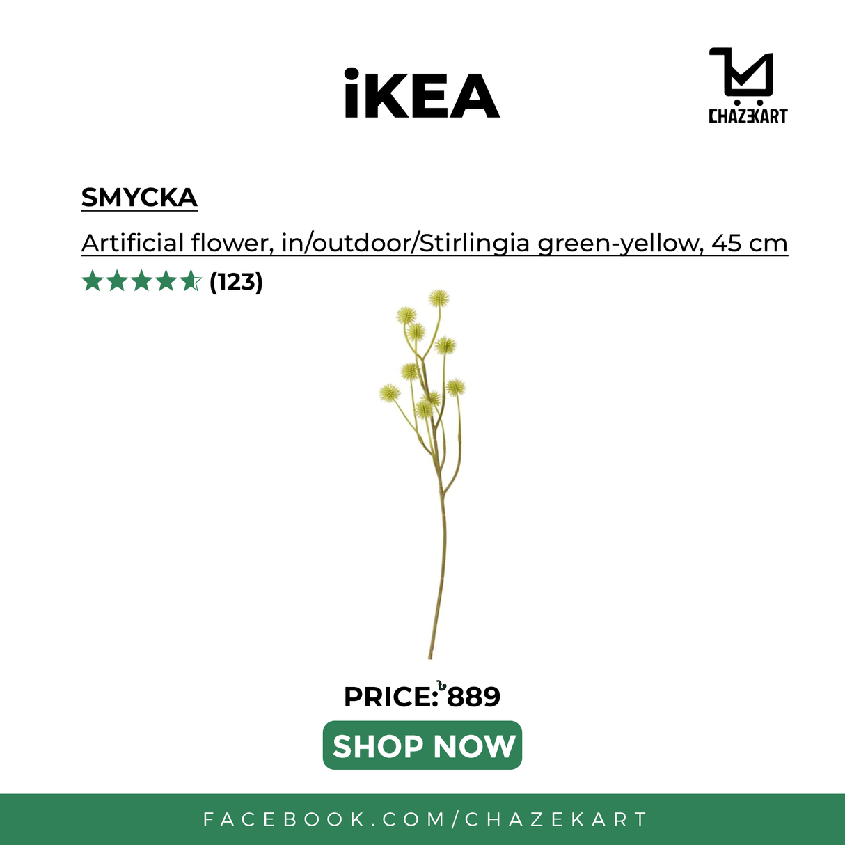 IKEA Smycka Artificial flower, Stirlingia Green-Yellow 45 cm