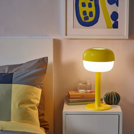 IKEA BLASVERK table lamp yellow 36 cm