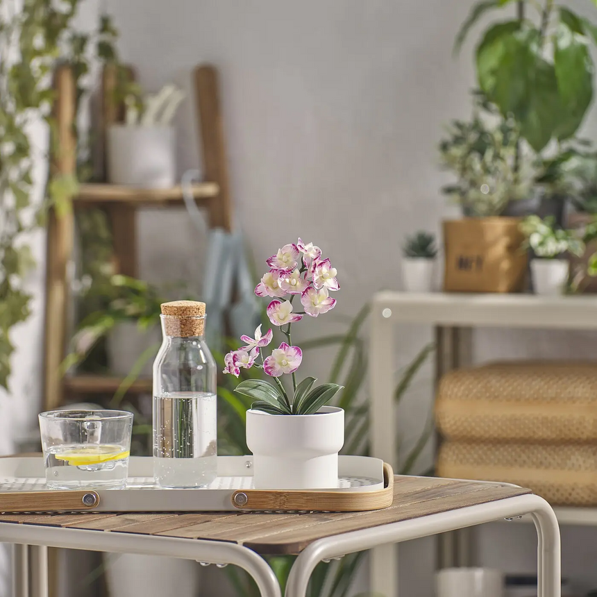 IKEA FEJKA artificial potted plant, in/outdoor Orchid/light purple, 9 cm