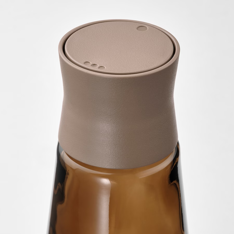 IKEA HALVTOM Salt and Pepper Shakers, Glass/Brown, 12 cm