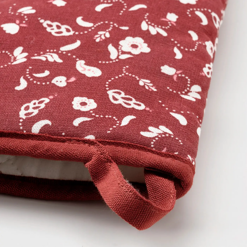 IKEA INAMARIA oven glove, patterned/red