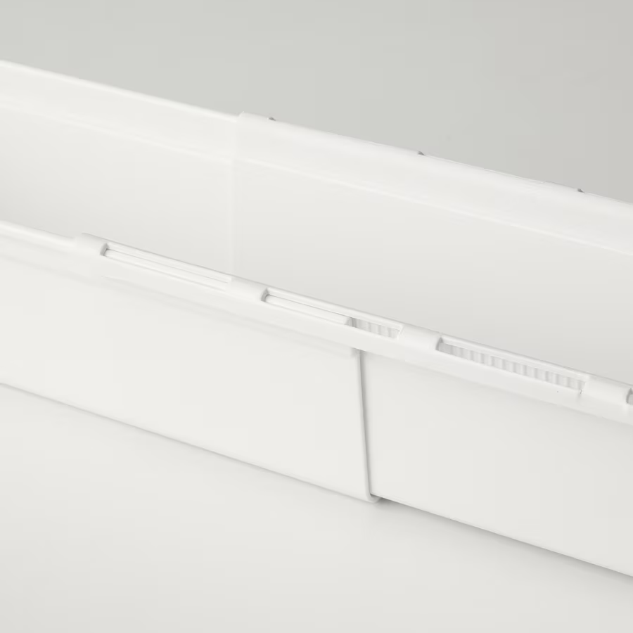 IKEA KACKLA extendable box, white, 18-28x13 cm