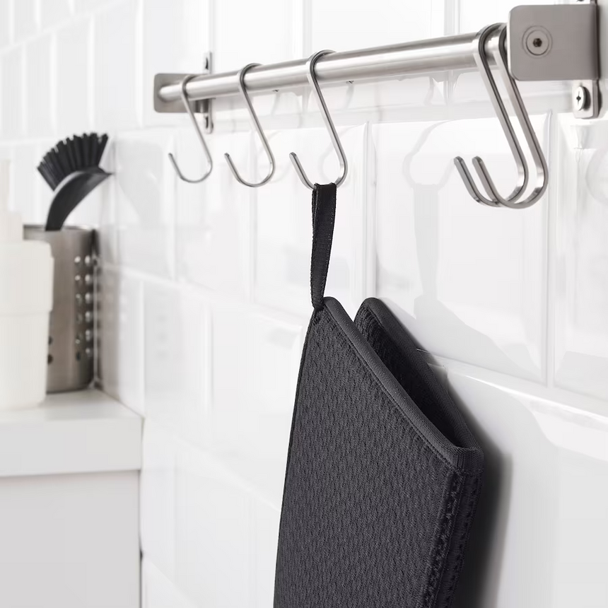 IKEA NYSKOLJD Dish drying mat, dark grey, 44x36 cm