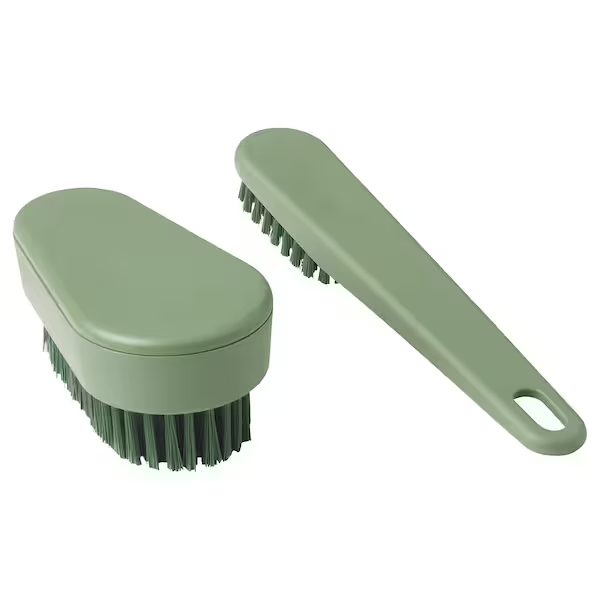 IKEA, PEPPRIG scrubbing brush, set of 2 green