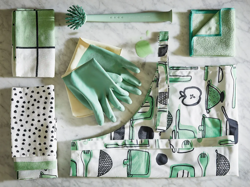 IKEA RINNIG cleaning gloves, green, M