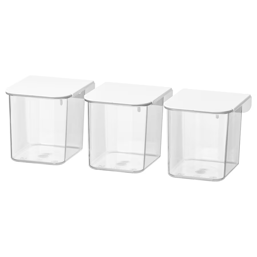 IKEA SKADIS Container with lid, white