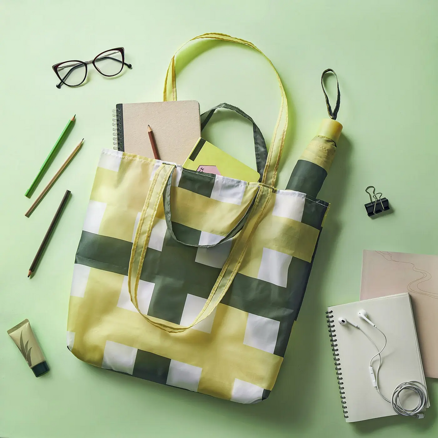 IKEA SKYNKE Tote bag, white/multicolour, 45x36 cm