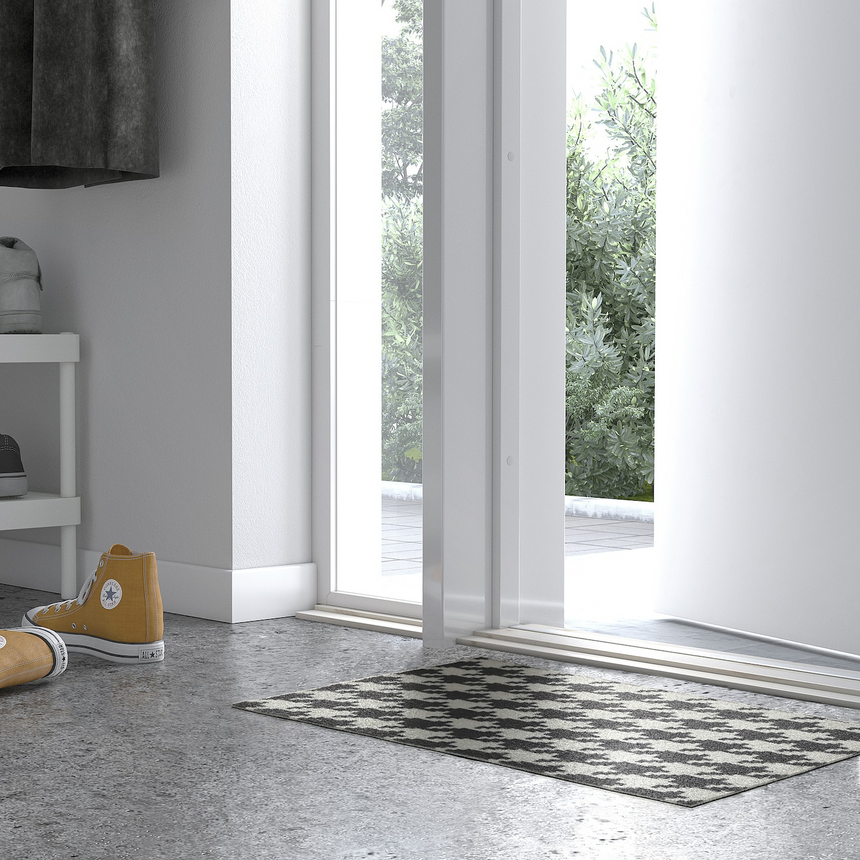 IKEA TOMTRATT Door mat, light grey/dark grey, 40x60 cm