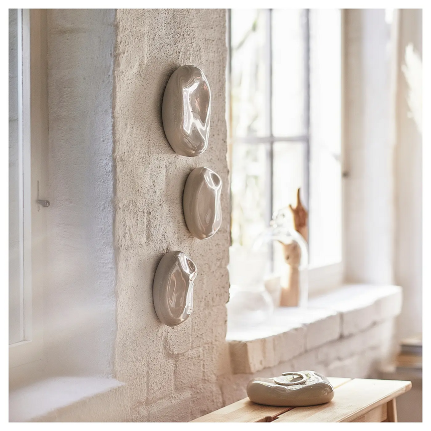 IKEA TRADGRANSEN wall decoration, set of 2, ceramic/stones beige
