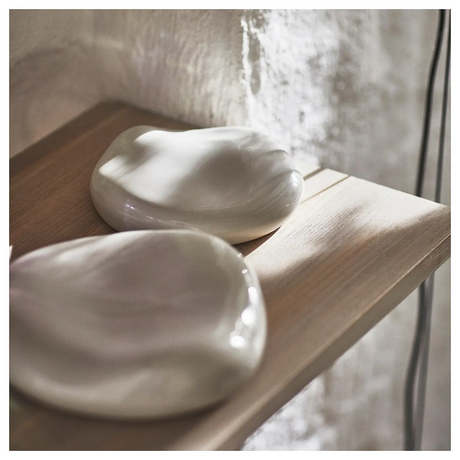 IKEA TRADGRANSEN wall decoration, set of 2, ceramic/stones beige