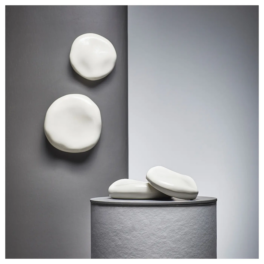 IKEA TRADGRANSEN wall decoration, set of 2, ceramic/stones beige