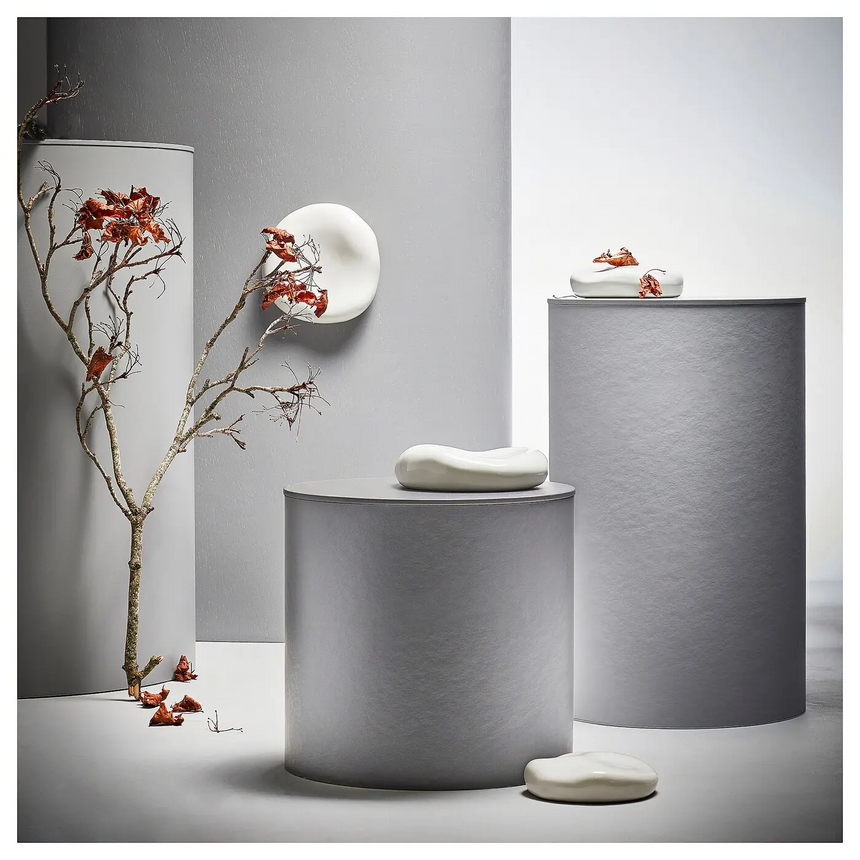 IKEA TRADGRANSEN wall decoration, set of 2, ceramic/stones beige
