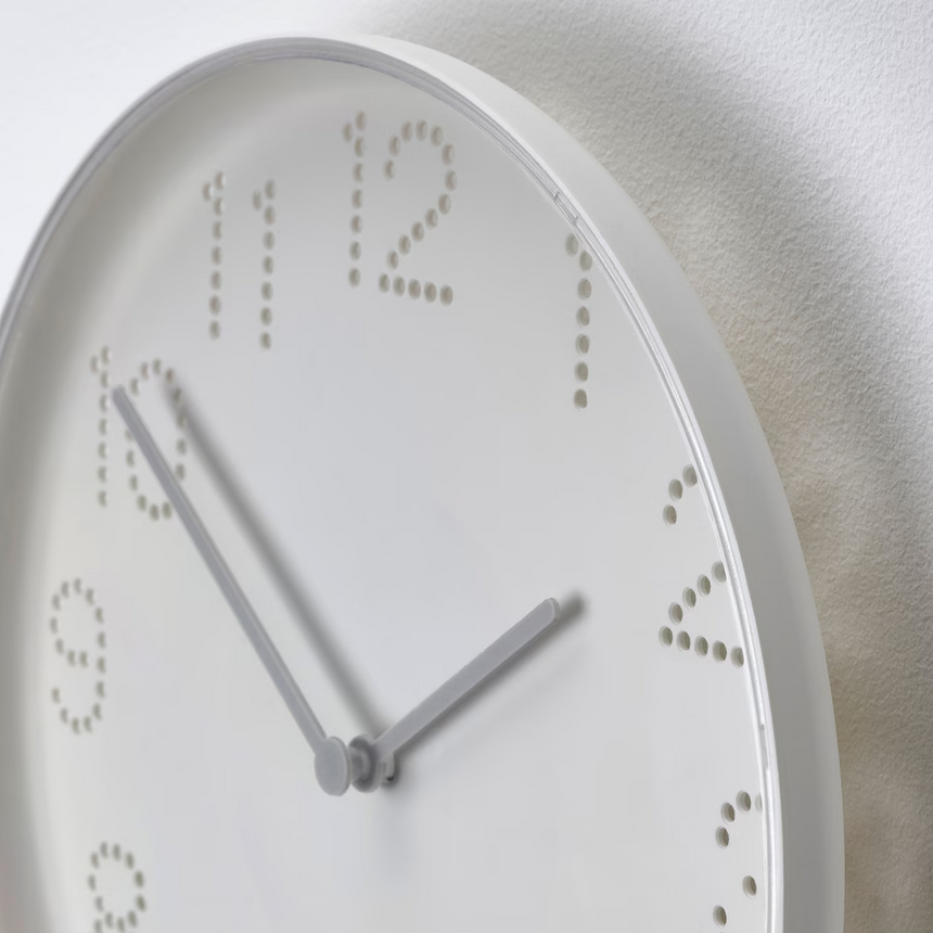 IKEA TROMMA Wall clock, low-voltage/white, 25 cm