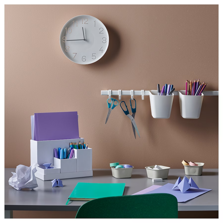 IKEA TROMMA Wall clock, low-voltage/white, 25 cm