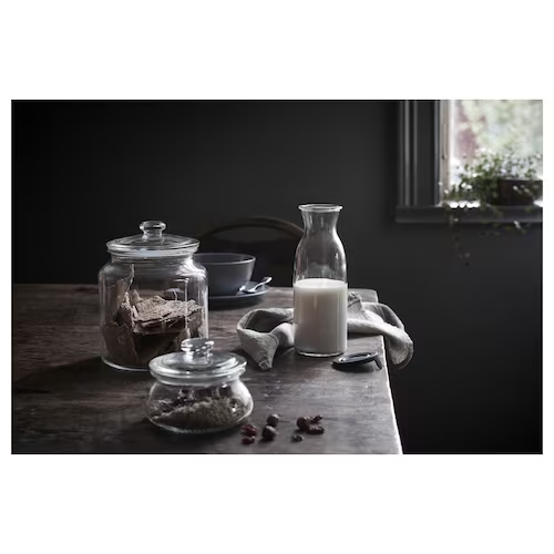 IKEA VARDAGEN jar with lid clear glass 1.9 L