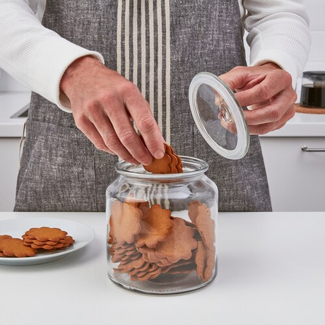 IKEA VARDAGEN jar with lid clear glass 1.9 L