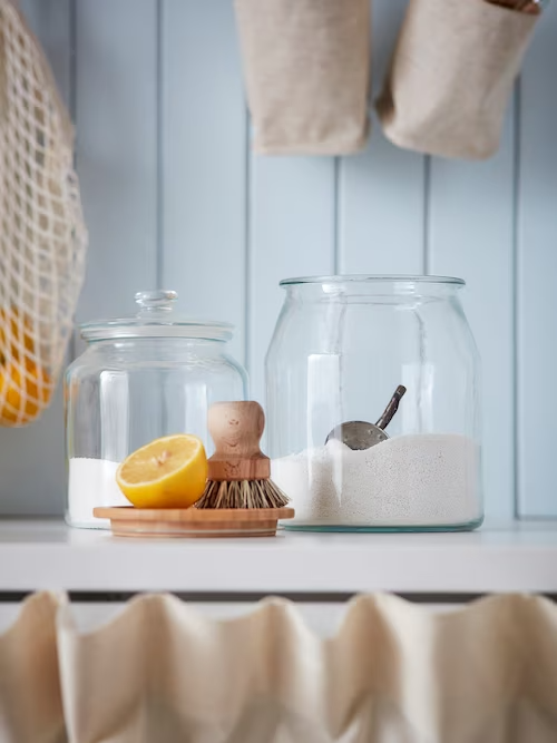 IKEA VARDAGEN jar with lid clear glass 1.9 L
