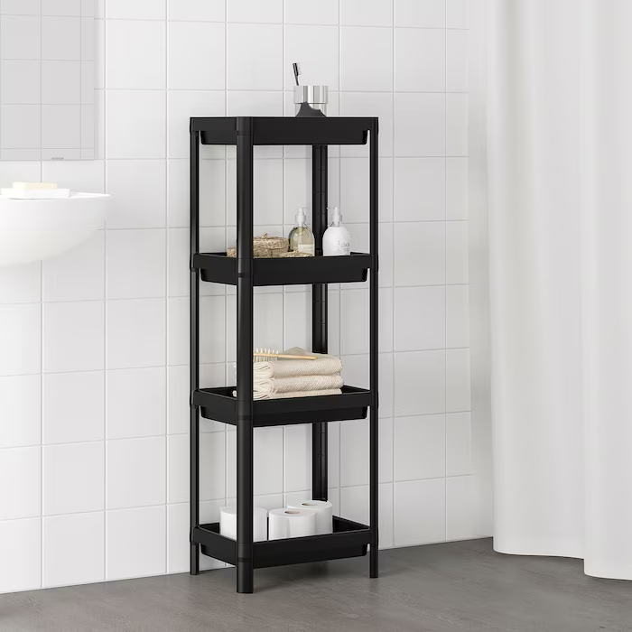 IKEA VESKEN Shelf unit, black, 37x23x101 cm