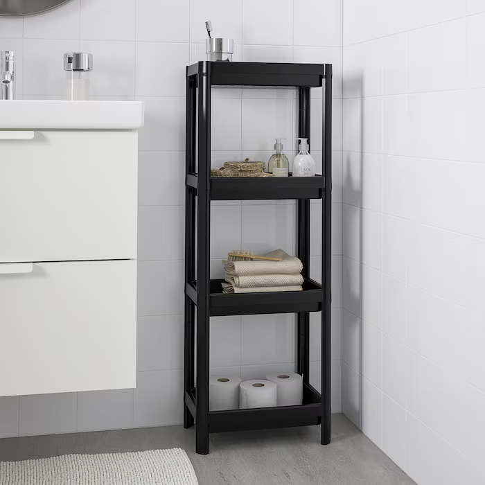 IKEA VESKEN Shelf unit, black, 37x23x101 cm