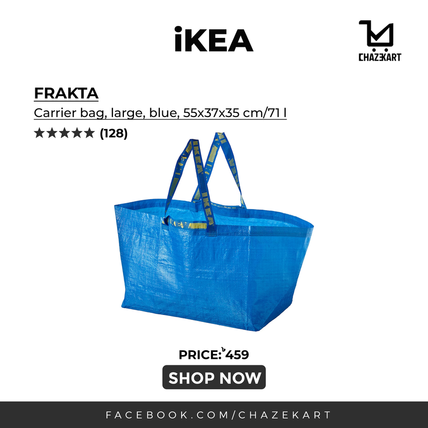 IKEA FRAKTA Carrier bag, large, blue, 55x37x35 cm/71 l