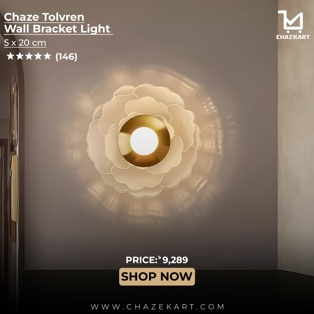 Chaze Tolvren, Wall Bracket Light 5x20 cm