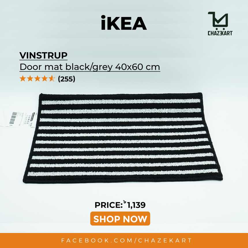 IKEA VINSTRUP door mat black/grey 40x60 cm