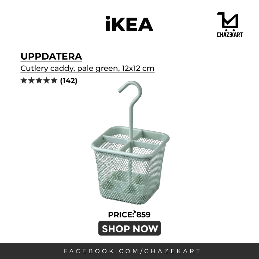 IKEA UPPDATERA Cutlery caddy, pale green, 12x12 cm