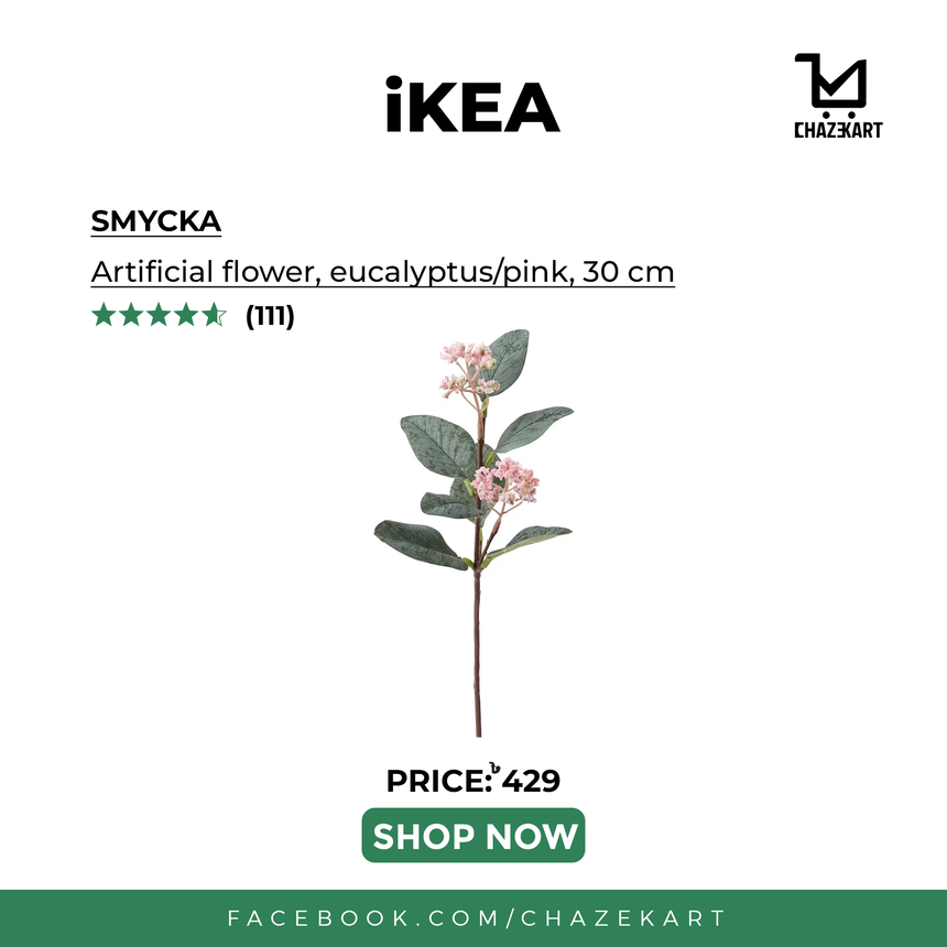 IKEA SMYCKA Artificial flower, eucalyptus/pink, 30 cm