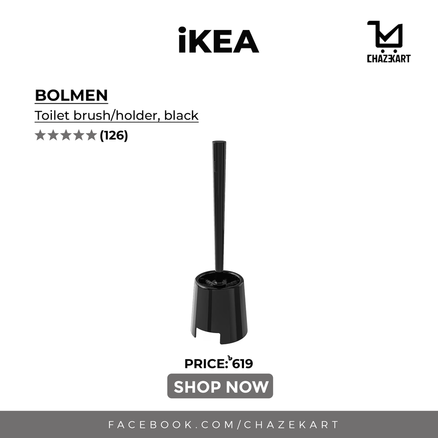 IKEA, BOLMEN toilet brush/holder black