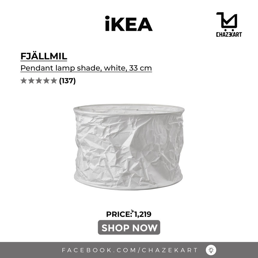 IKEA FJALLMIL Pendant Lamp Shade, White, 33 cm