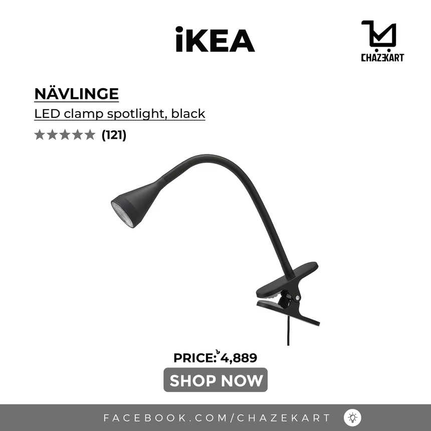 IKEA NAVLINGE LED clamp spotlight, black