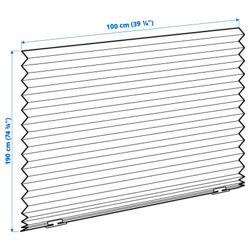 IKEA SCHOTTIS Block-out pleated blind, dark grey, 100x190 cm