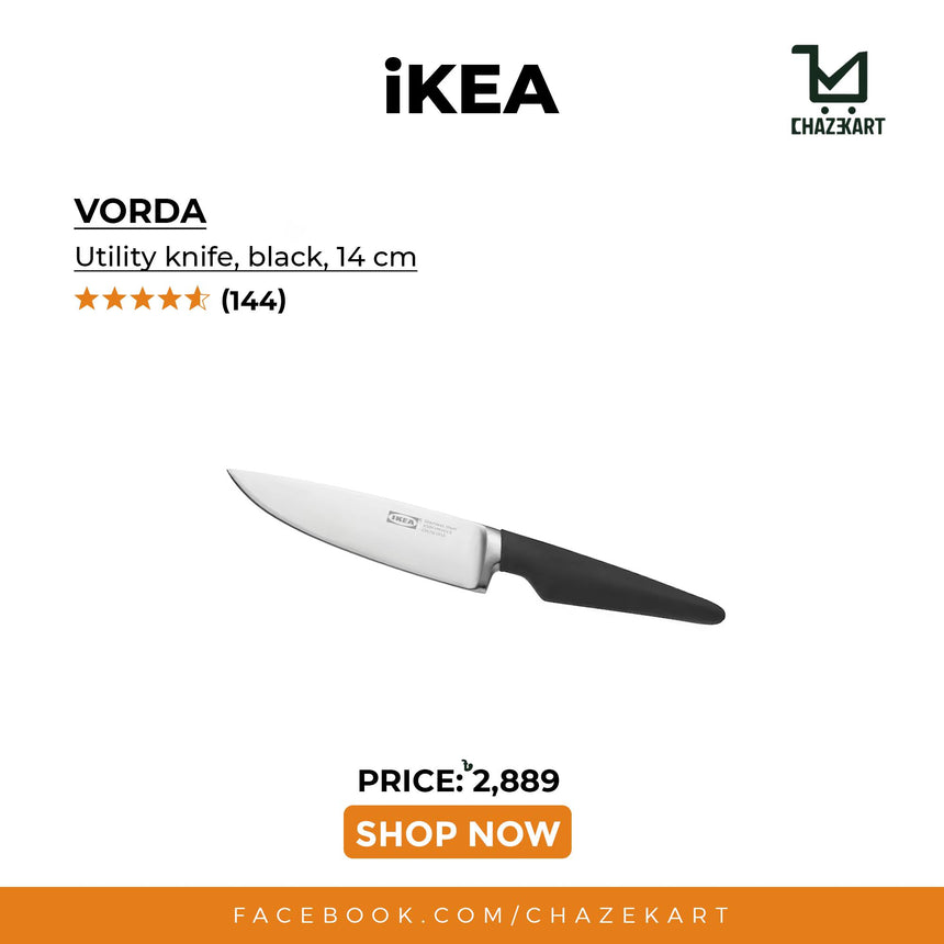 IKEA VORDA Multipurpose Knife, Black,14 cm