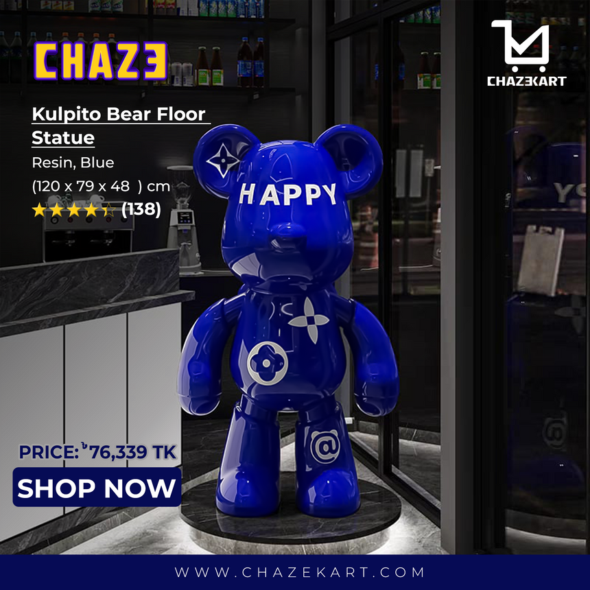 Chaze Kulpito Bear Floor statue, Blue