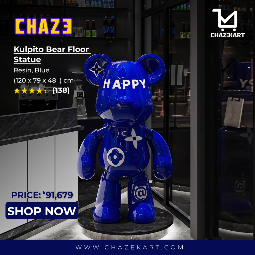 Chaze Kulpito Bear Floor statue, Blue