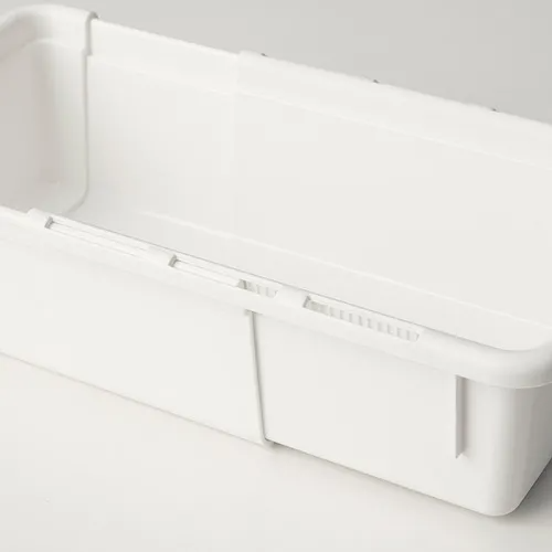 IKEA KACKLA Extendable box, white, 25-38x9 cm