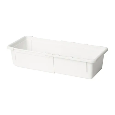 IKEA KACKLA Extendable box, white, 25-38x9 cm