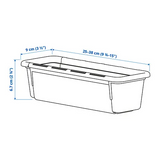 IKEA KACKLA Extendable box, white, 25-38x9 cm