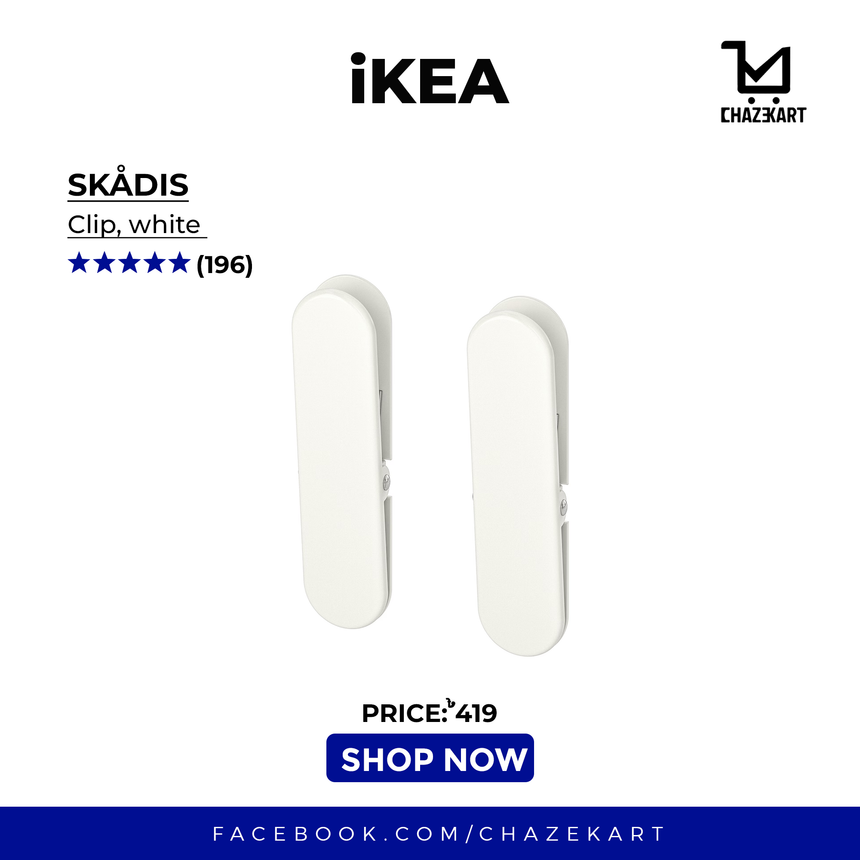 IKEA SKADIS Clip, white set of 2