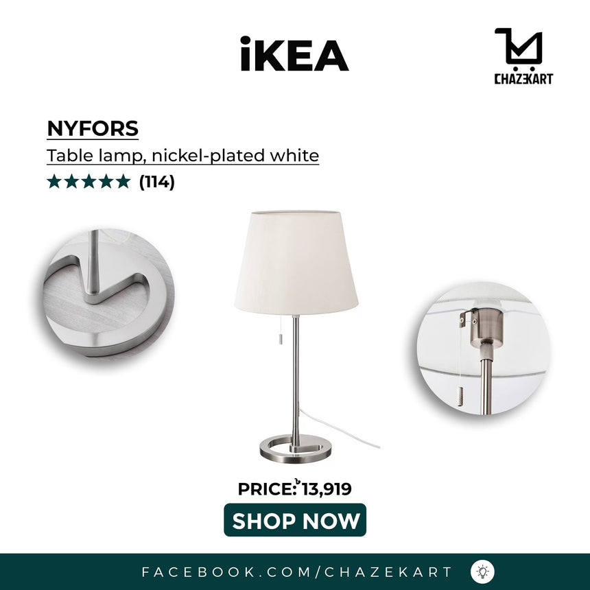 IKEA NYFORS Table lamp, nickel-plated white