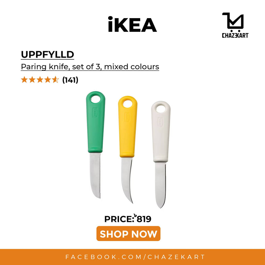 IKEA UPPFYLLD Paring Knife, Set of 3 Mixed Colours